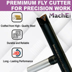 MachEl New Balanced Design 9″ Fly Cutter Indexable Type with 3/4″ Straight Shank Single Insert Face Milling Cutter TCMT1604 Insert Included Torx Screw & Star Key Included