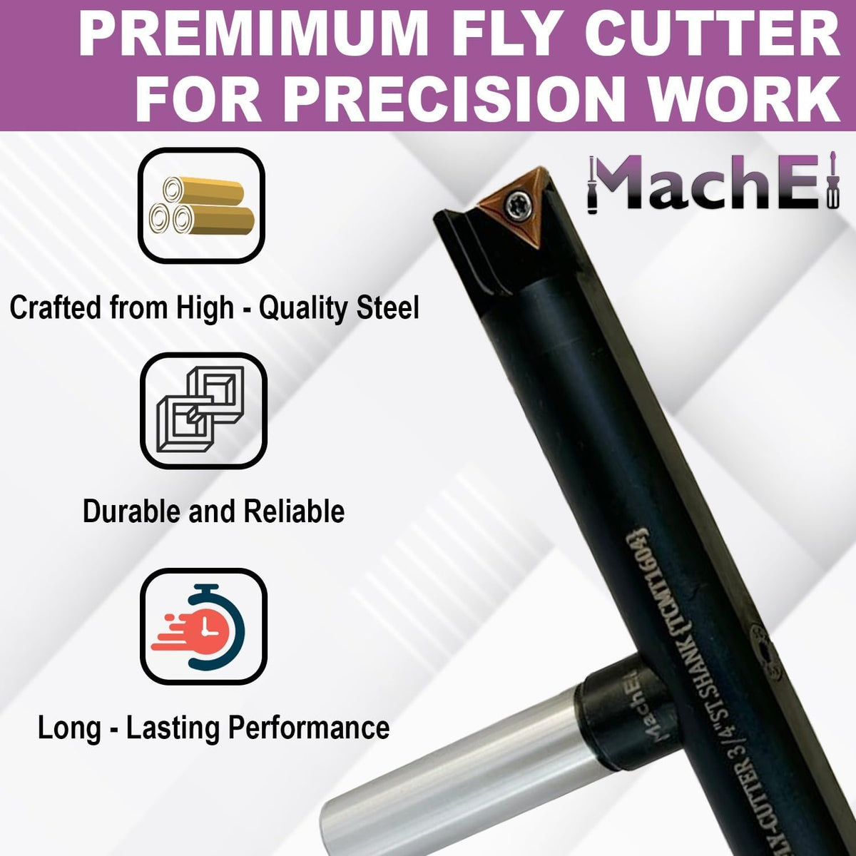 MachEl New Balanced Design 9″ Fly Cutter Indexable Type with 3/4″ Straight Shank Single Insert Face Milling Cutter TCMT1604 Insert Included Torx Screw & Star Key Included