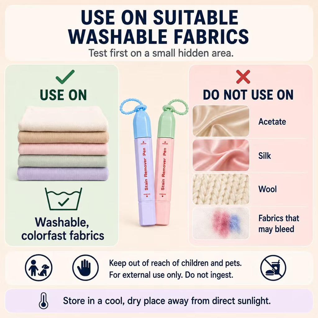Stain Remover Pen for Clothes, Dual-Tip with Brush, Portable 2 Pack