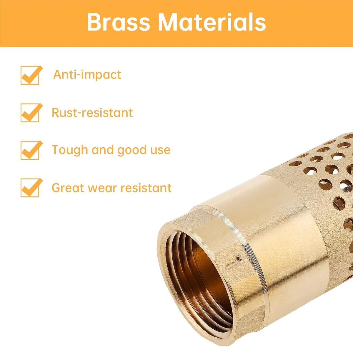 1In Brass Foot Valve BSP DN25 Spring Mesh Check Valve Backflow Preventer