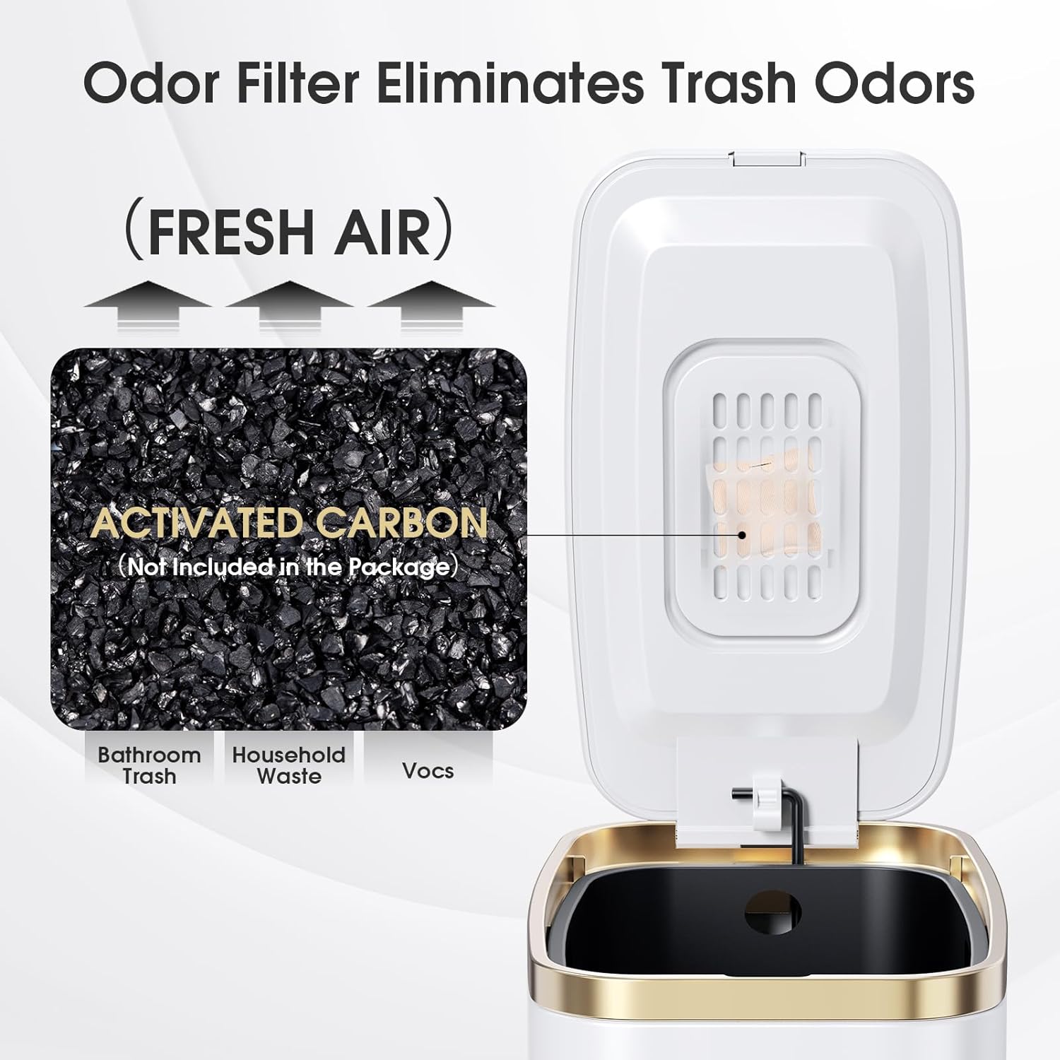 Small Bathroom Trash Can with Lid Soft Close-5L/1.3 Gal Stainless Steel Garbage Can-Step Pedal Wastebasket Slim Trash