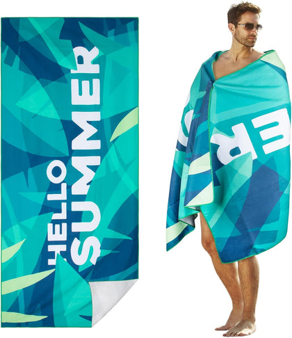 Microfiber Sand Free Beach Towel, Oversized Beach Towels for Adult, 71"X32" Lightweight Towels for Beach, Quick Dry