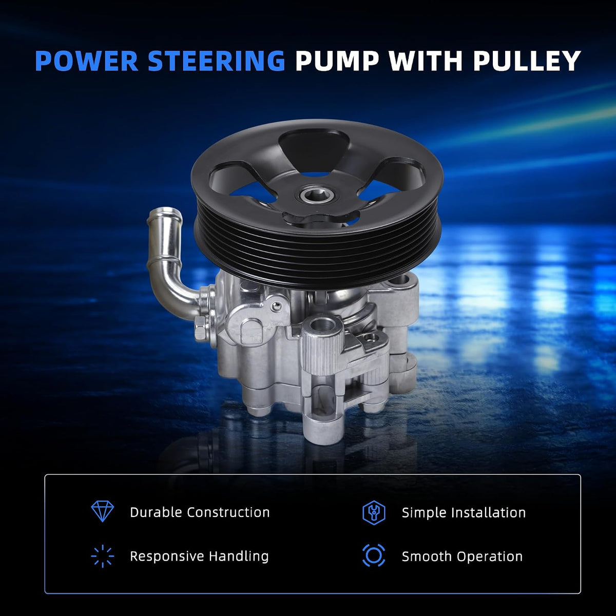 Power Steering Pump with Pulley for Toyota Camry Sedan 2002-2009