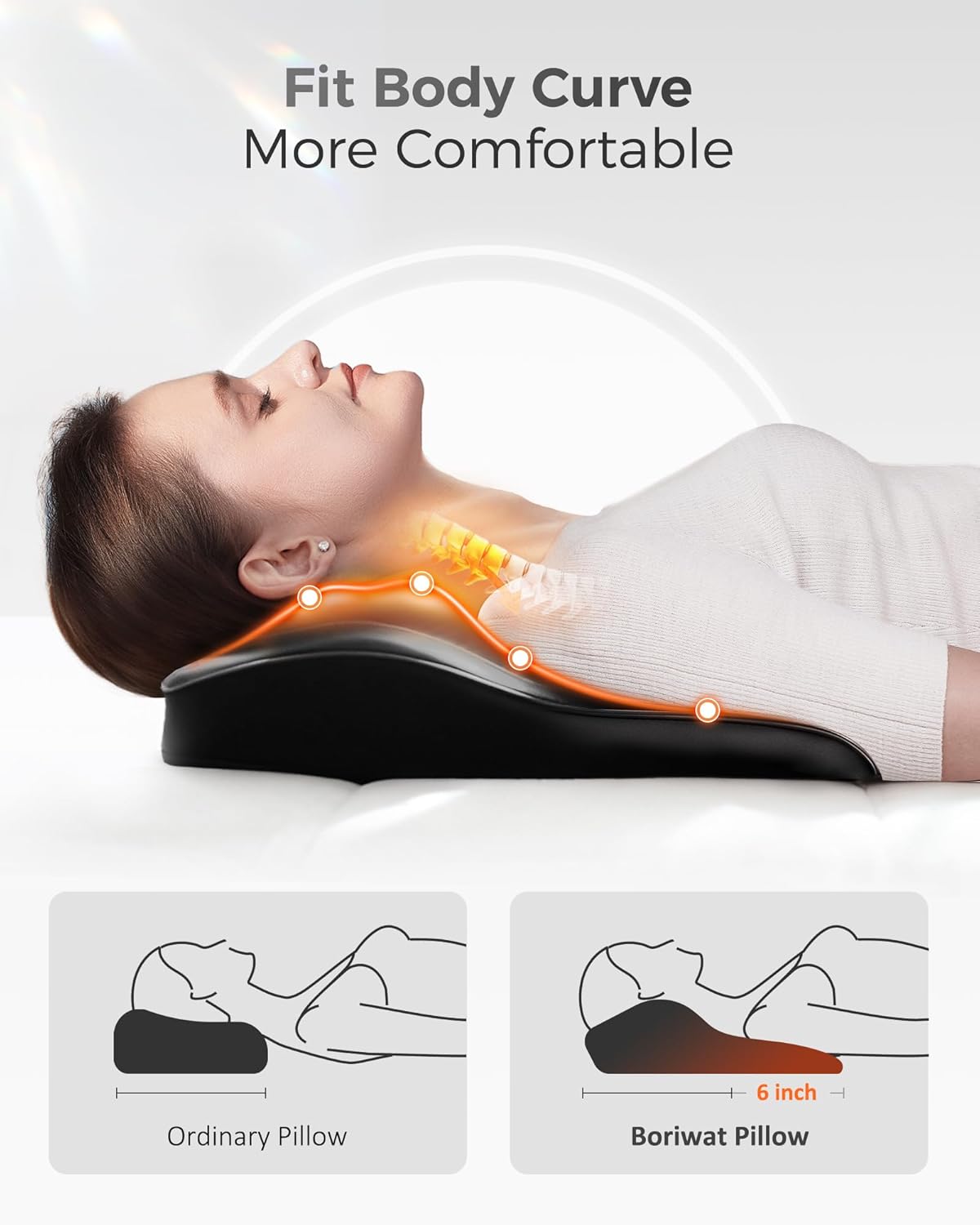 Back Massager with Heat, 3D Kneading Massage Pillow for Back, Neck, Shoulder, Leg Pain Relief Deep Tissue, Gifts for