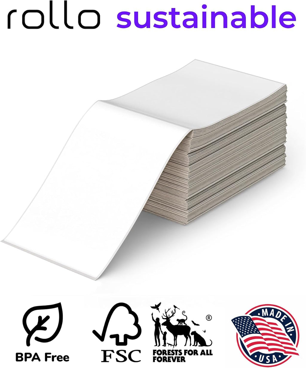 4x6 Direct Thermal Shipping Labels - 500 Fanfold Pack | Commercial Grade 4x6 Thermal Paper Labels for Shipping