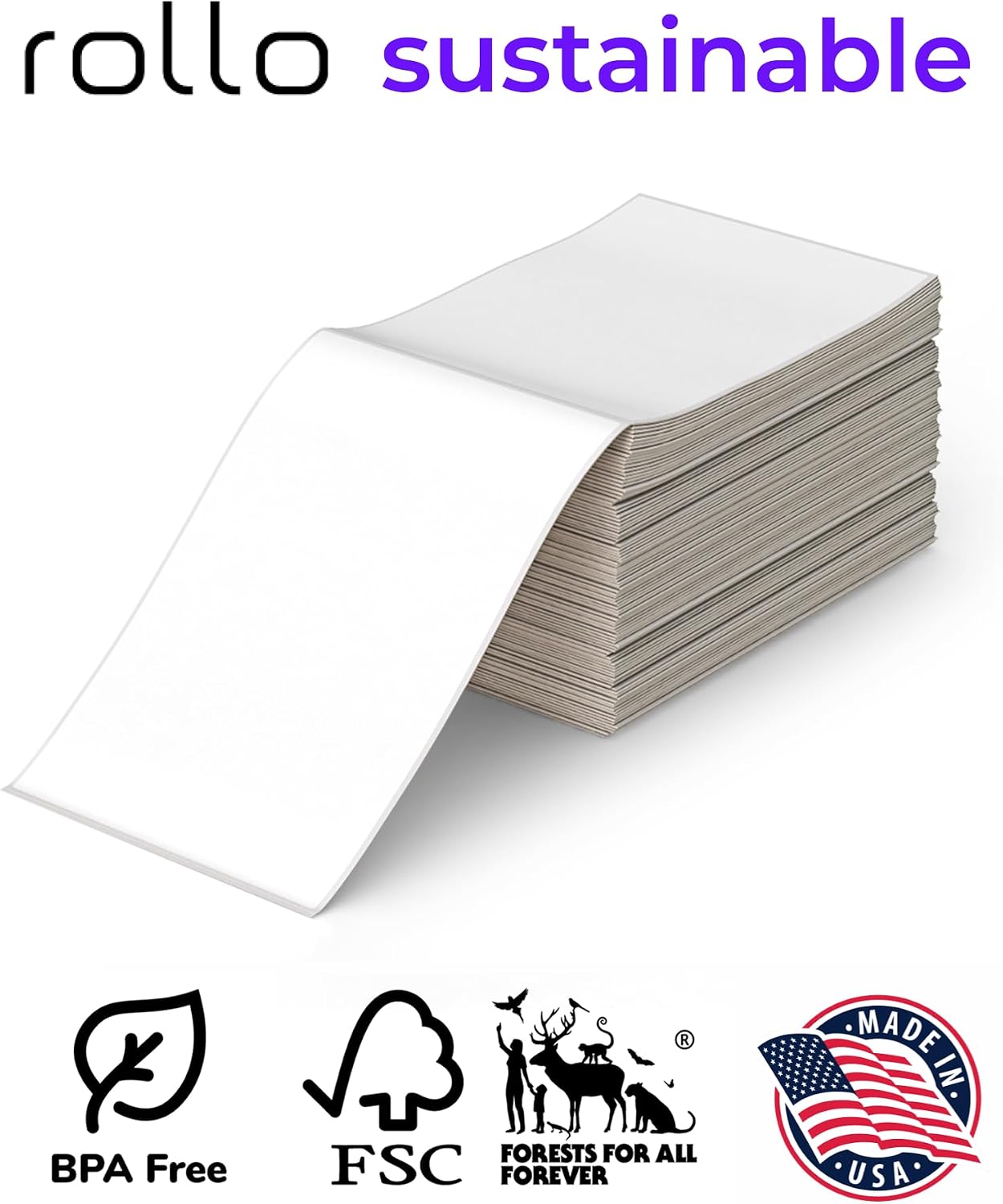 4x6 Direct Thermal Shipping Labels - 500 Fanfold Pack | Commercial Grade 4x6 Thermal Paper Labels for Shipping
