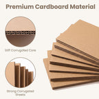 300 Packs Brown Corrugated Pads, 4.72x3.54 Inch Flat Cardboard Sheets
