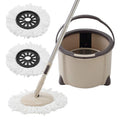Spin Mop and Bucket Set, 2 Microfiber Heads, Wash & Dry