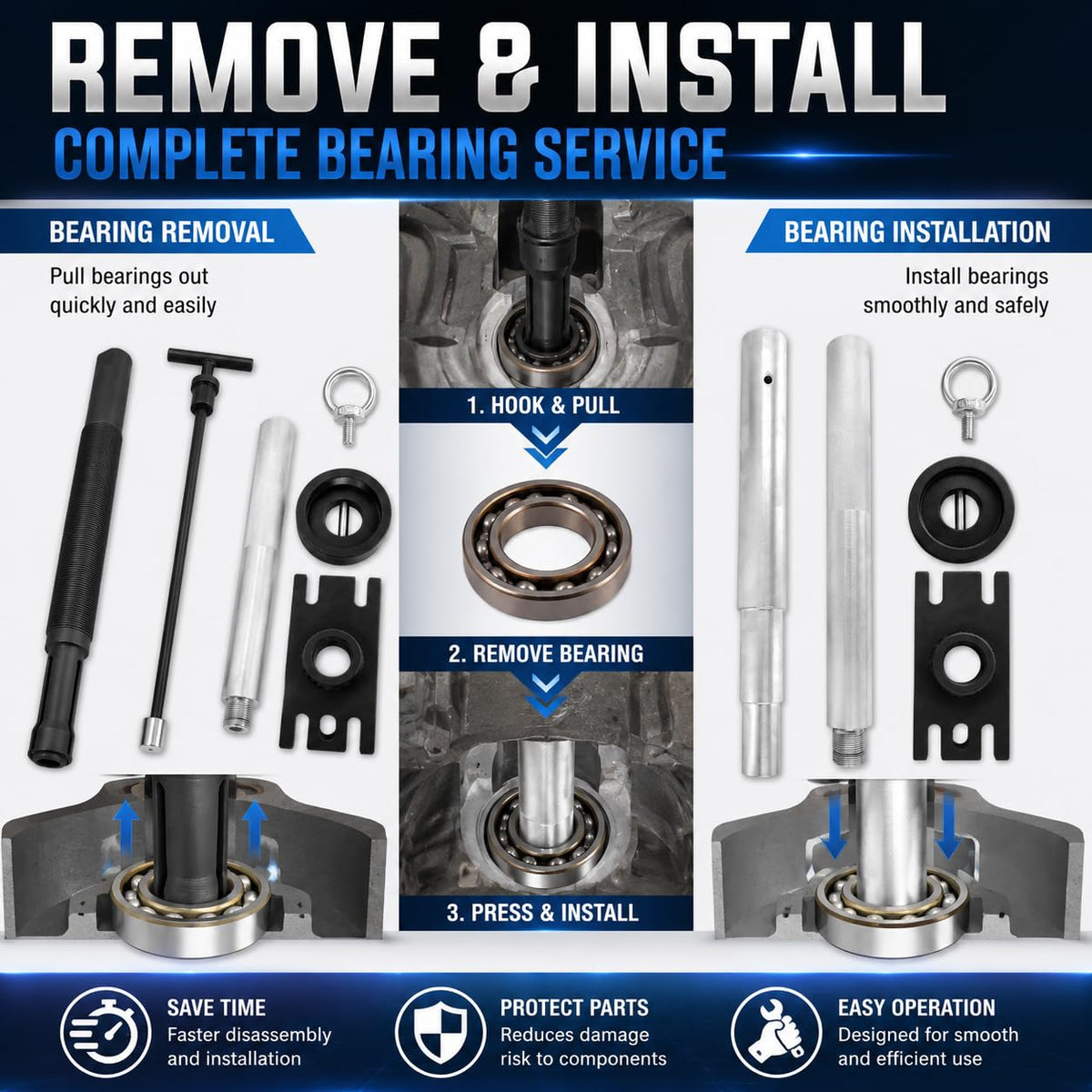 Fumrtcy Gimbal Bearing Puller & Alignment Tool for MerCruiser Sterndrives