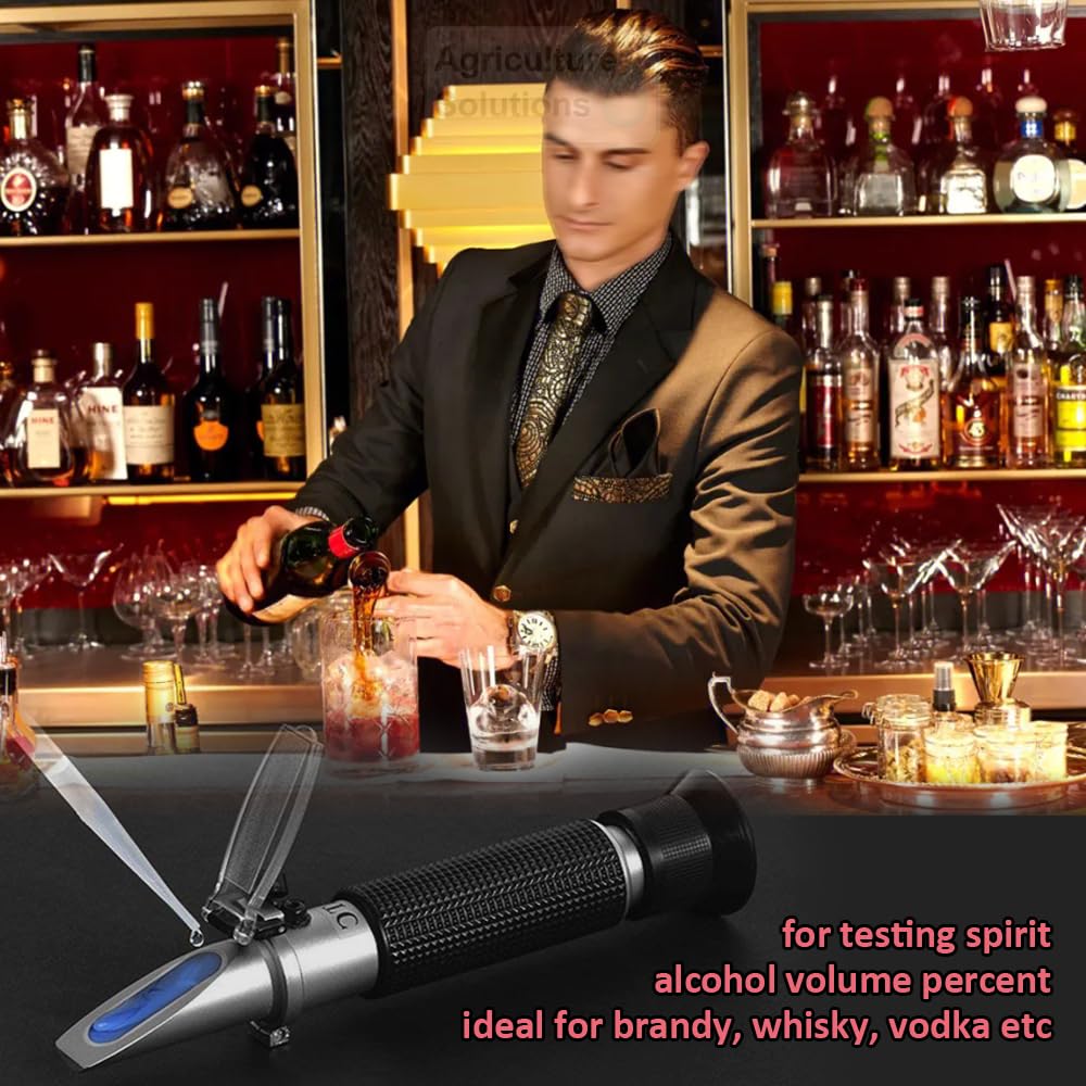 Alcohol Refractometer for Spirit Alcohol Volume Percent Measurement with Automatic Temperature Compensation (ATC)