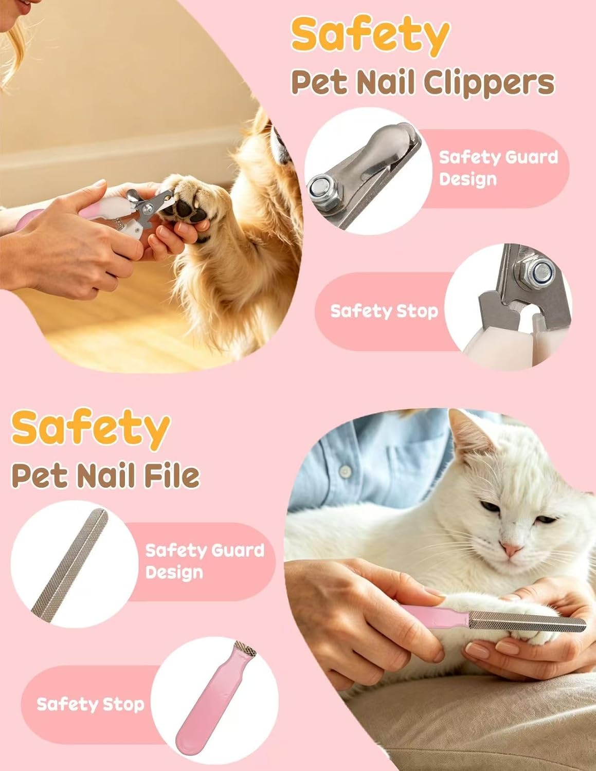 Dog Brush for Shedding 10 Pcs Set, Pet Grooming Kit Tools Pet Nail Clippers Nail Files Flea Comb, Pet Undercoat Long