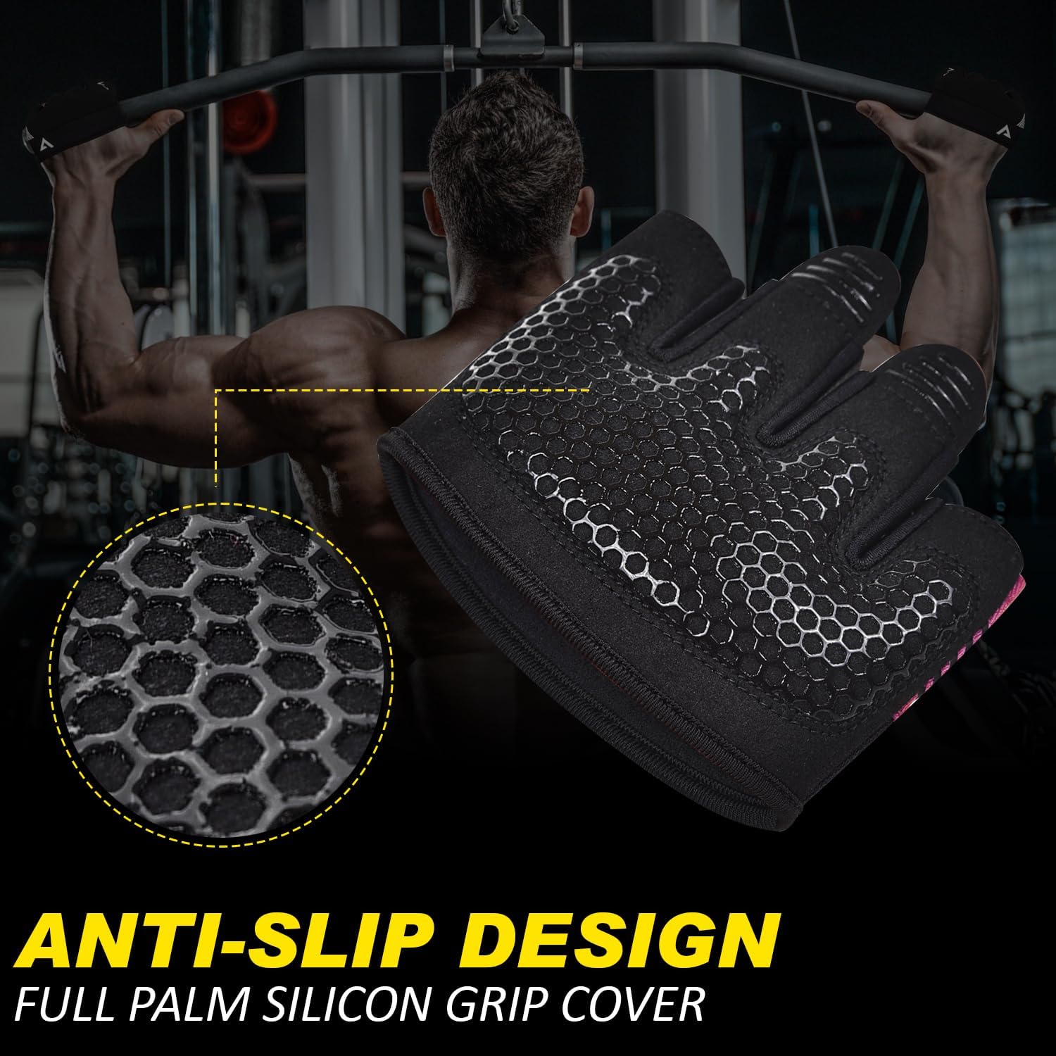 Workout Gloves for Men & Women, Minimal Short Partial Gym Gloves, Weight Lifting Gloves with Full Palm Protection