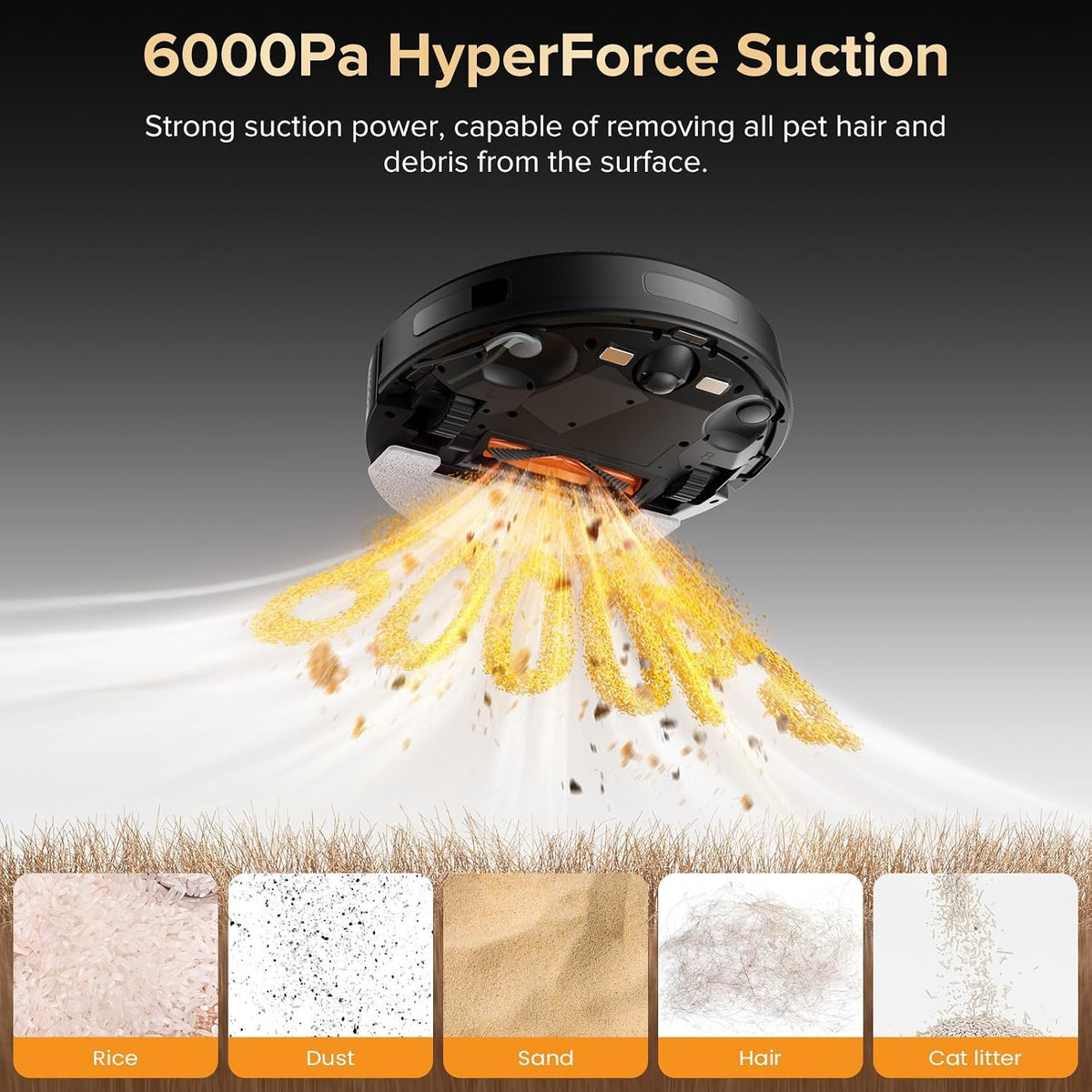 Robot Vacuum and Mop, 70-Day Self-Emptying with 6000Pa Suction, LiDAR Navigation & Smart Mapping & No-Go Zones