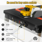 7-in-1 Workbench Folding with Power Outlet and 33ft Long Power Cord Painted Work Table as Workbench