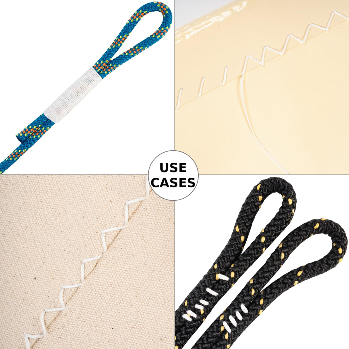 Sail Repair Kit with Sail Needle, Thick Waxed String Whipping Twine White