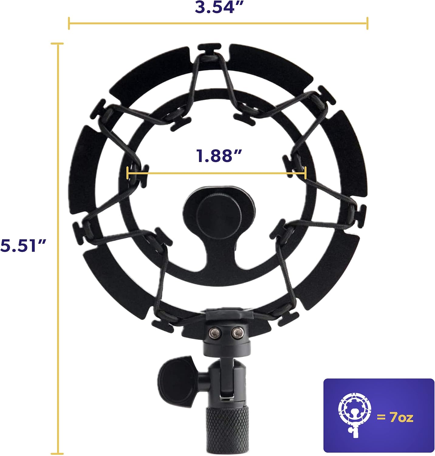 Pro Microphone Shock Mount - Mic Holder Compatible w/Blue Yeti, Snowball & Pro Microphones