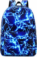 Boy School Backpack Elementary Middle Lightning Bookbag Laptop Teenager Waterproof Lightweight 17 Inches (1-Blue)