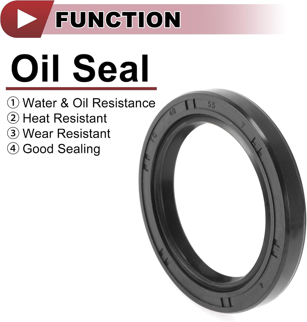5 Pcs Rotary Shaft Seal High Pressure Oil Seal 40x55x7mm Black Nitrile 70 Durometer Rubber
