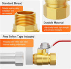 GASHER 1PCS 1/2 Inch Brass Mini Ball Valve, Shut Off Valve, 1/2 Inch Male x Female NPT Thread Pipe Fitting