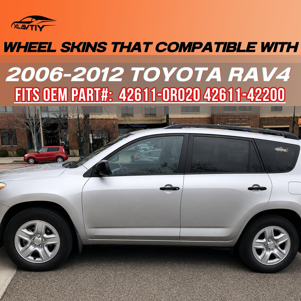 17 Inch Wheel Skins for 2006-2012 Toyota RAV4 5 Spoke, 4-Pack (Silver)