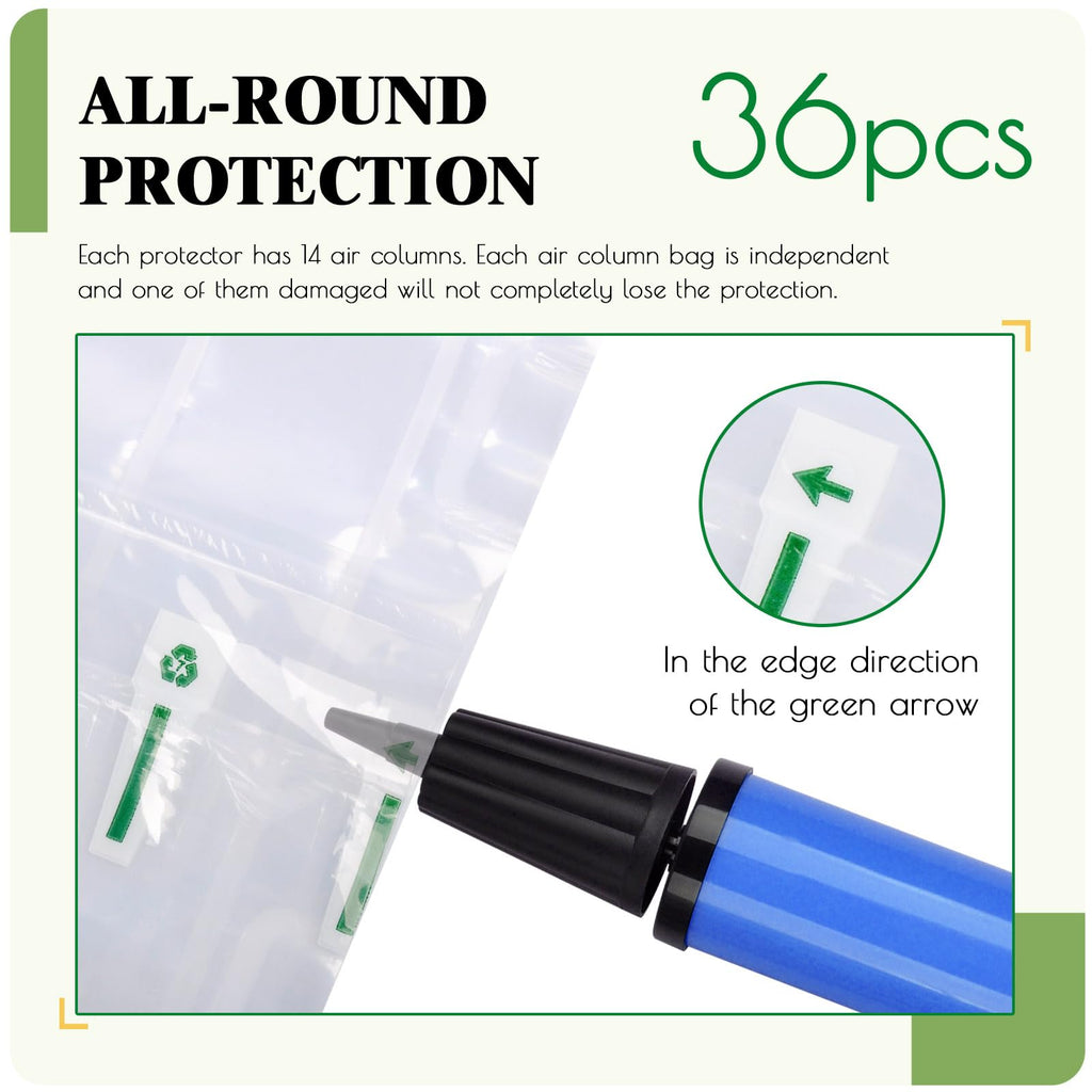 Wine Bottle Protector Travel Bags, 36 Pack Inflatable Air Column Packaging Bubble Cushion Wrap for Suitcase Luggage