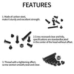 M3 Flat Head Machine Screws and Hex Nuts Kit, 380 Pcs Black Countersunk Head Phillips Screws Bolts Nuts Assortment
