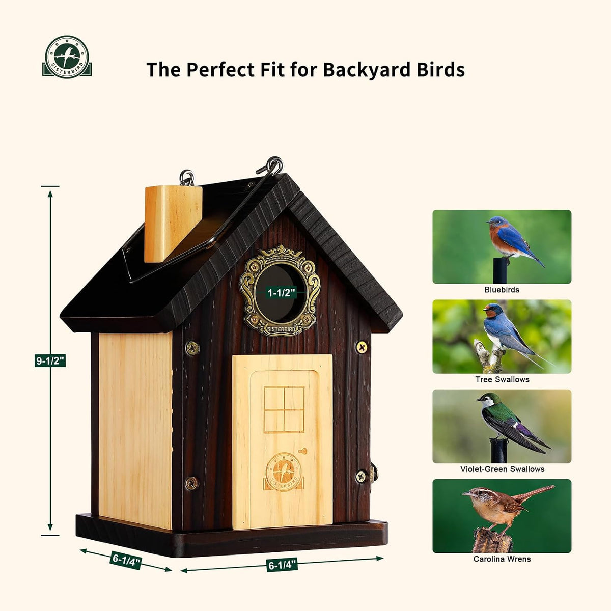 2 Pack Blue Bird Houses for Outside, Bird House Warming Gifts