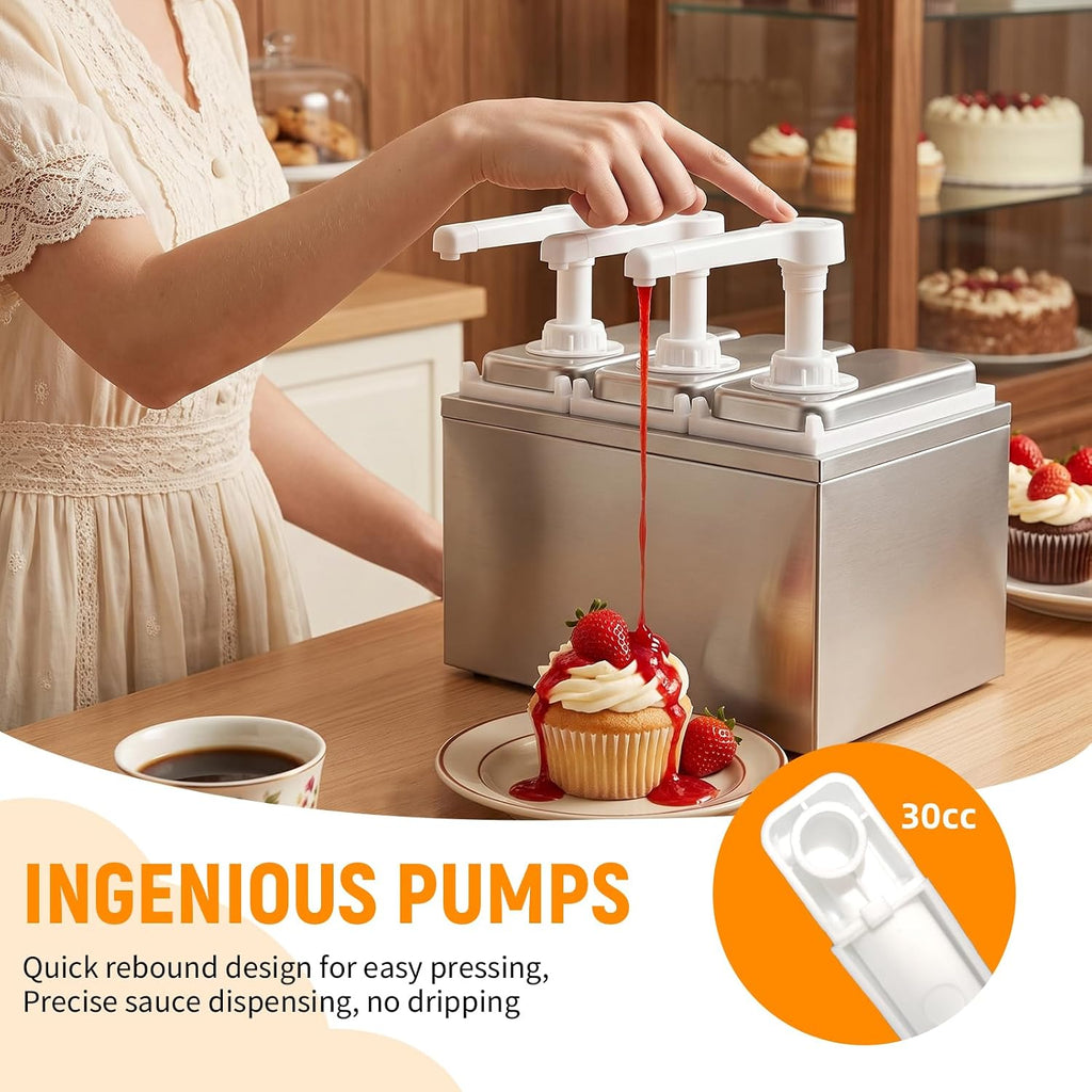 3L Sauce Dispenser Pump, Leak-Proof Condiment Pump Station