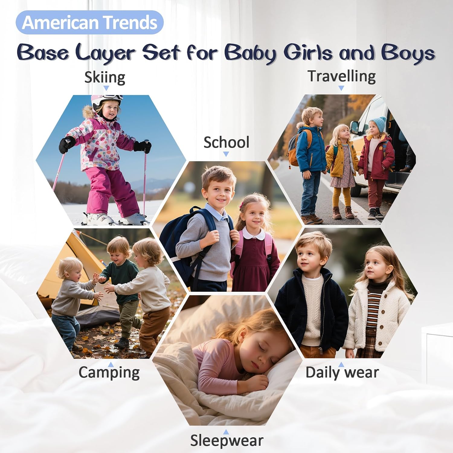 Thermal Underwear for Kids Toddler Winter Base Layer Long Johns Sets for Girls Boys