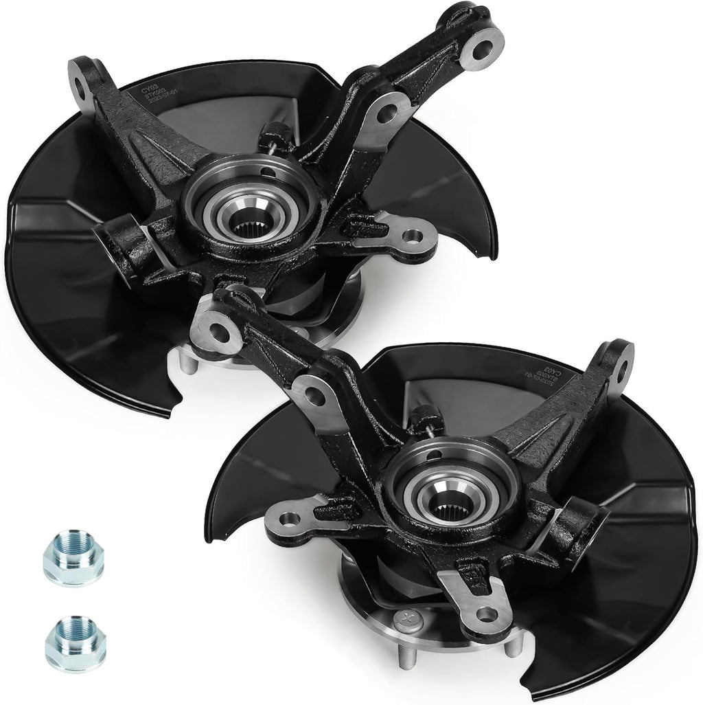 Front Steering Knuckle & Wheel Bearing Hub Assembly for Honda Civic 2006 2007 2008 2009 2010 2011 1.3L 1.8L, without Si MUGEN Si Model, Not for 2.0L, 698-450 698-451, Left Side and Right Side