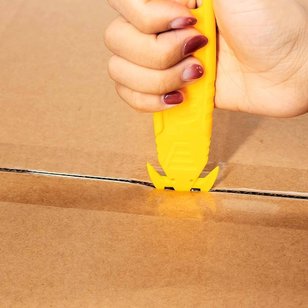 Safety Box Cutter, 40 Pcs Double Sided Blade Utility Knife, Yellow