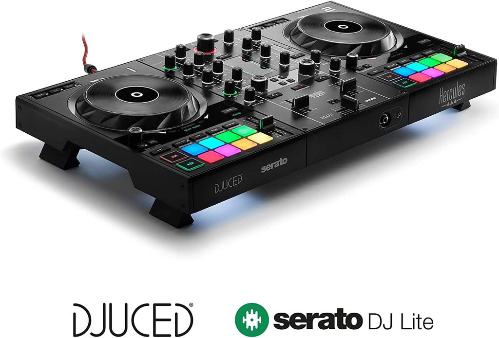 DJControl Inpulse 500 Professional DJ Controller Studio Bundle with 3.5" Powered Monitors, DJ Headphones, RCA/TRS