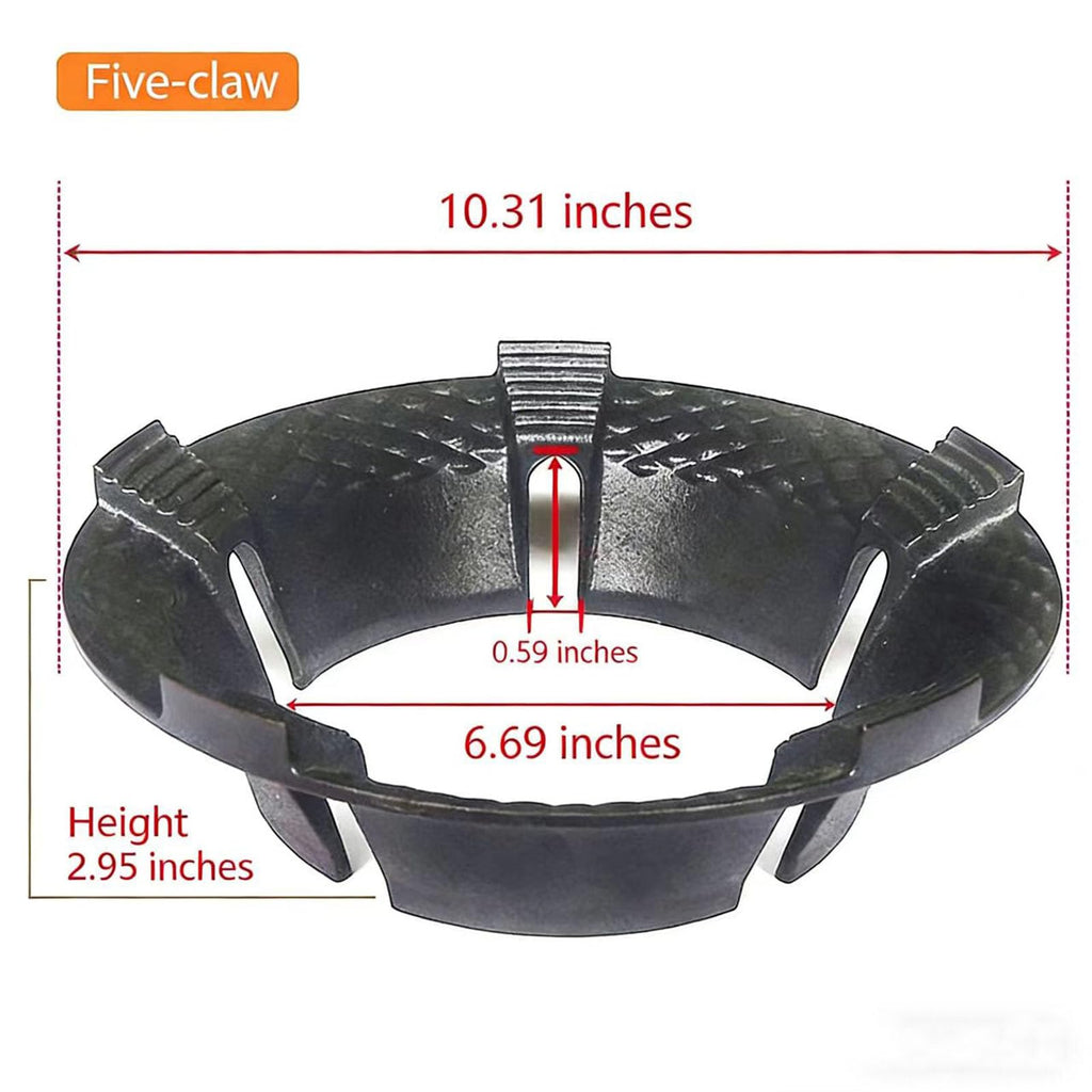 Cast Iron Wind Shield & Energy-Saving Ring for Gas Stove (5-Claw-Fish-scale-like)