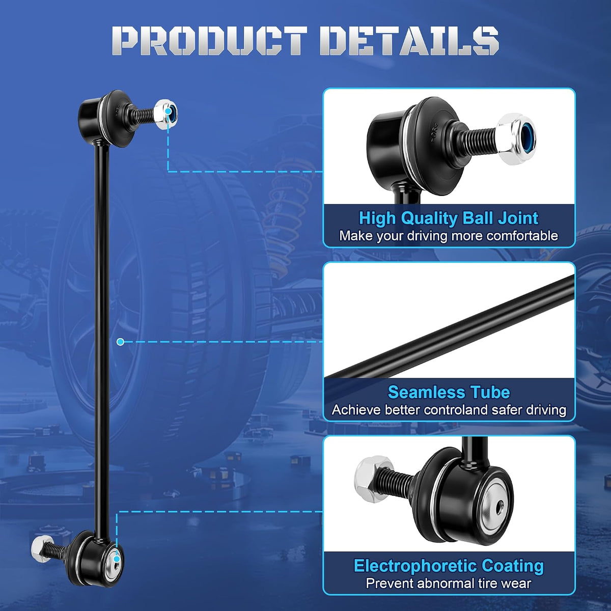 K80296 Front Stabilizer Sway Bar End Links for 2005-2012 Ford Escape