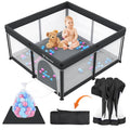 Taleco Gear Foldable Baby Play Pen with Mat, 50''x50'' Playpen for Babies and Toddlers, Playpen for Baby with Gate