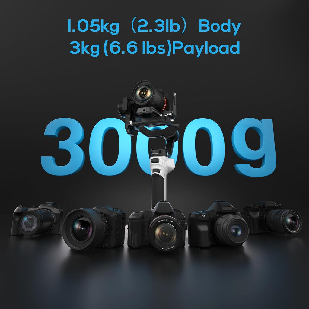 CINEPEER Weebill 3E, 3-Axis Lightweight Gimbal Stabilizer for DSLR & Mirrorless Camera Canon/Sony/Panasonic/Nikon