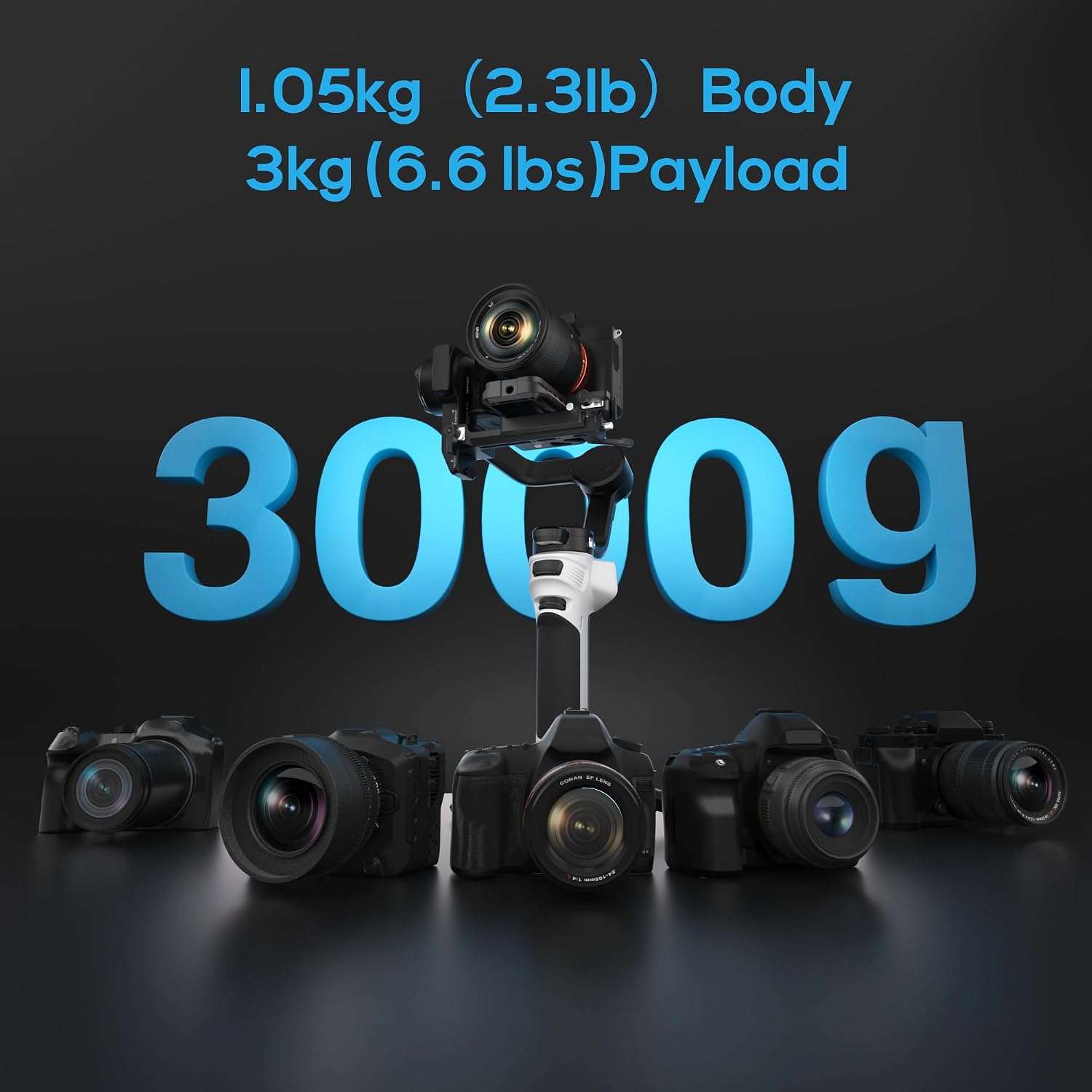 CINEPEER Weebill 3E, 3-Axis Lightweight Gimbal Stabilizer for DSLR & Mirrorless Camera Canon/Sony/Panasonic/Nikon