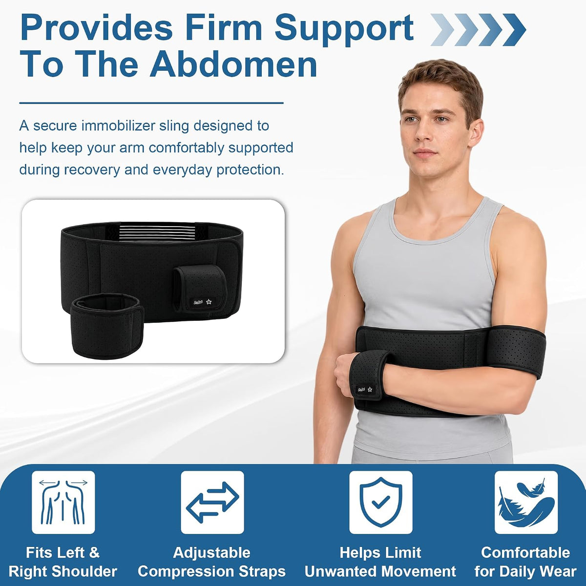 Shoulder Immobilizer Arm Sling, Left or Right Arm Brace