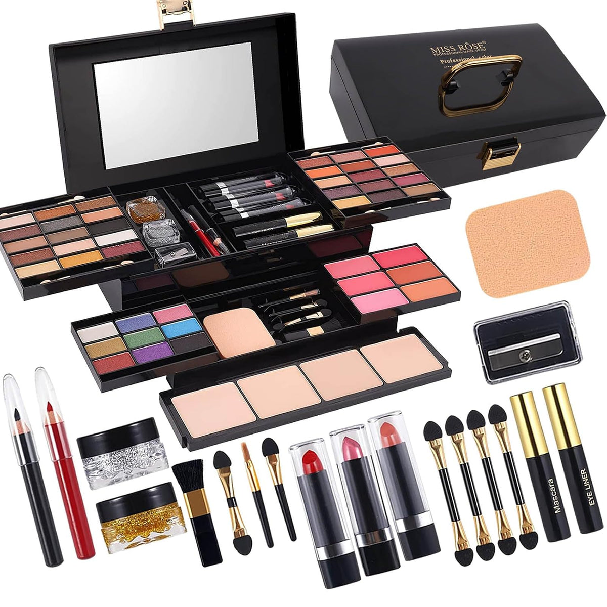 58 Color Professional Makeup Kit for Women Full Kit, Include Eyeshadow Facial Blusher Eyebrow Powder Face Concealer