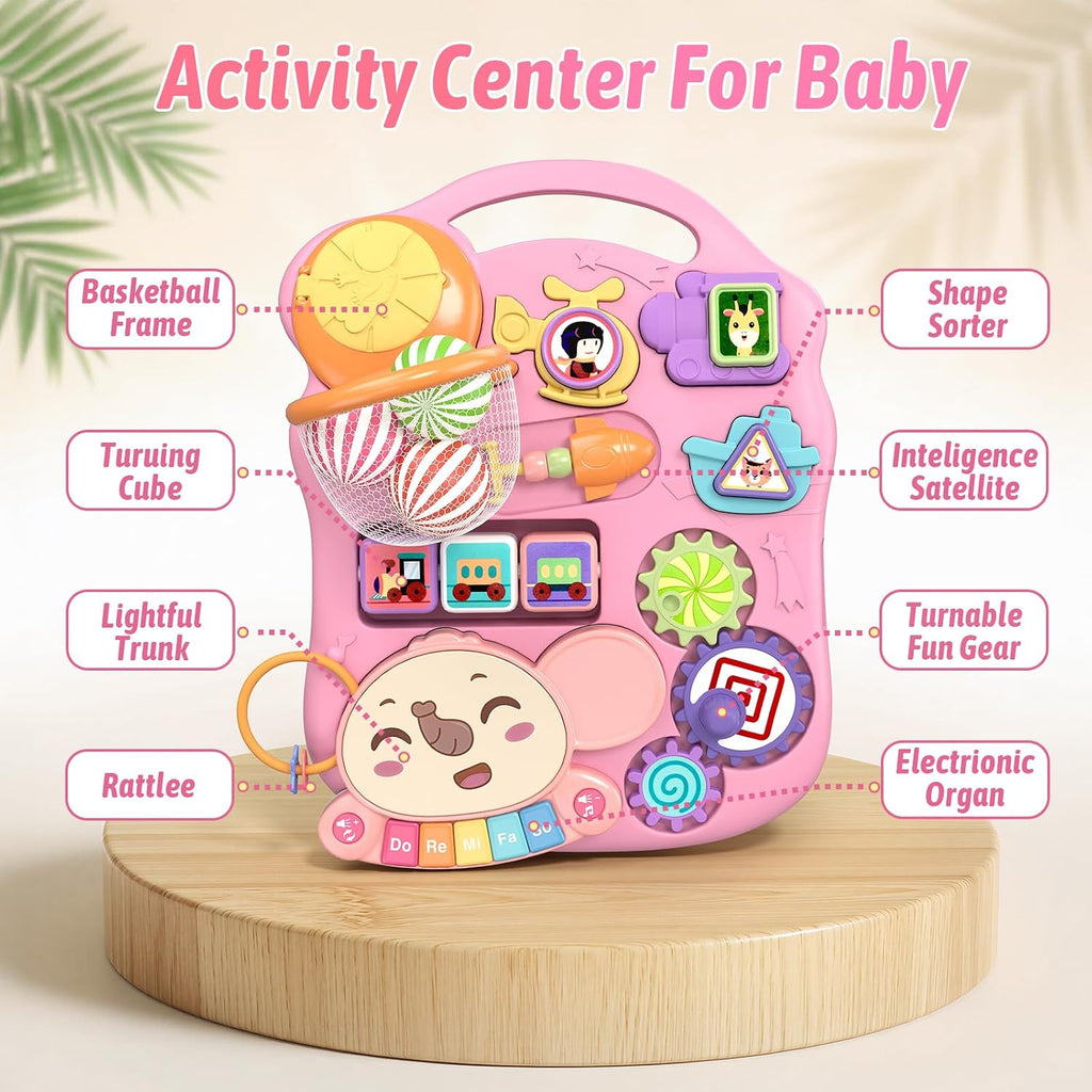 3 in 1 Baby Walker and Activity Center for Girl 12-18 Months, Pink | Baby Push Walker, Sit to Stand Learning to Walk