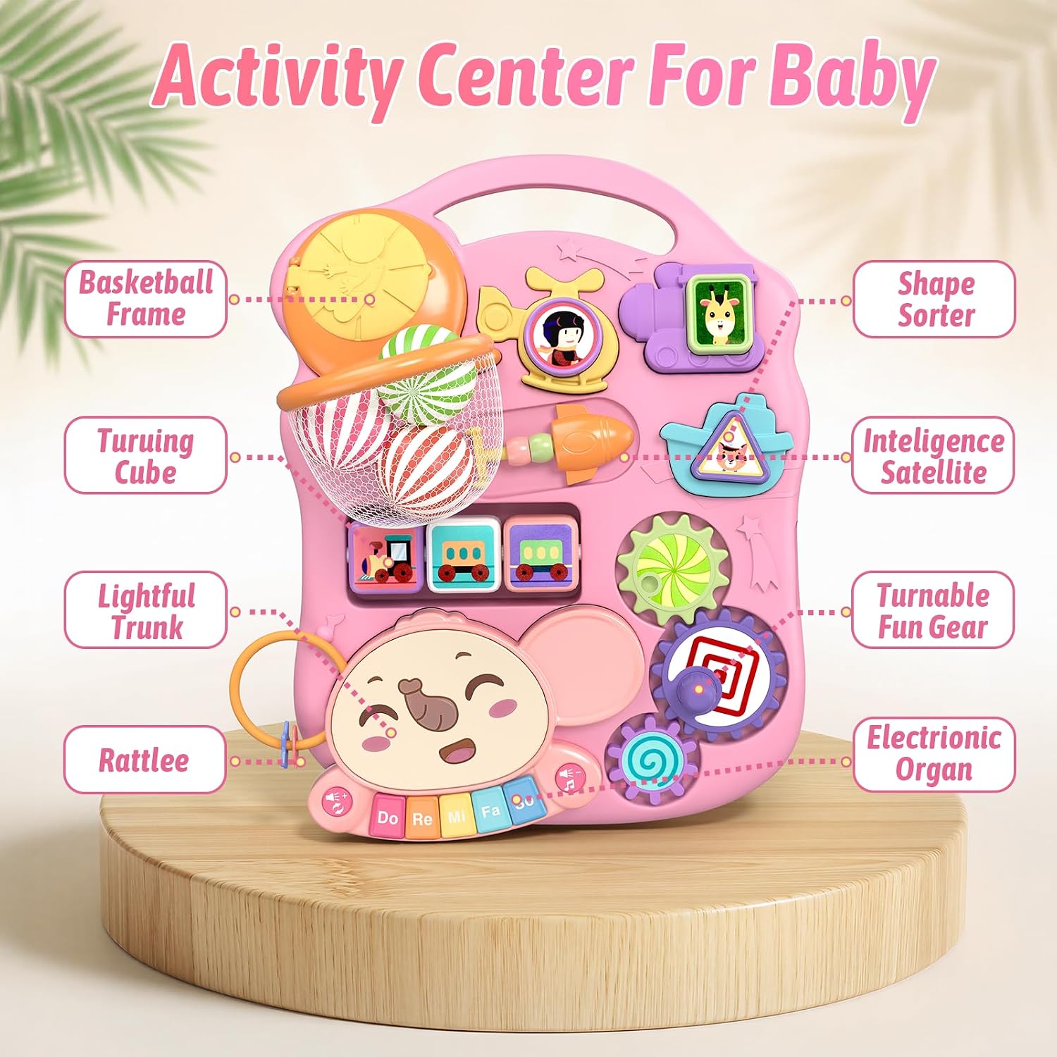 3 in 1 Baby Walker and Activity Center for Girl 12-18 Months, Pink | Baby Push Walker, Sit to Stand Learning to Walk