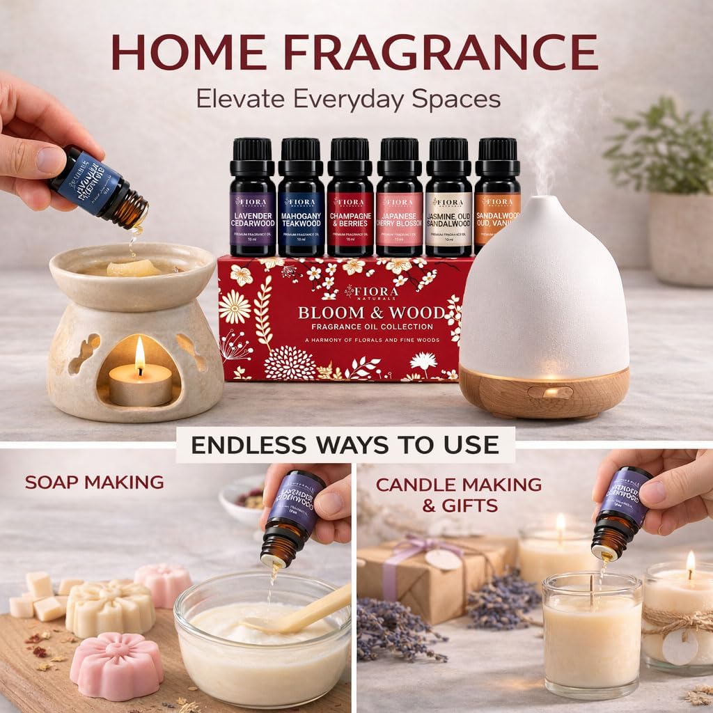 Premium Fragrance Oil Set for Candle Making, Soap, Wax Melts and Diffusers | Concentrated Scented Oils for Home