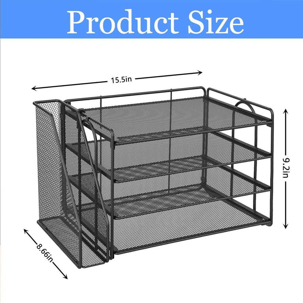 4-Tier Paper Organizer With Magazine Holder, Desk Organizers and Accessories, Desk Accessories & Workspace