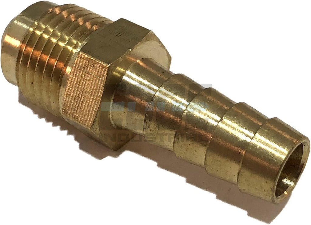 3/8" Hose ID to 3/8" 45° Male Flare Straight Brass Fitting Fuel/AIR/Water/Oil/Gas/WOG (Qty 01)