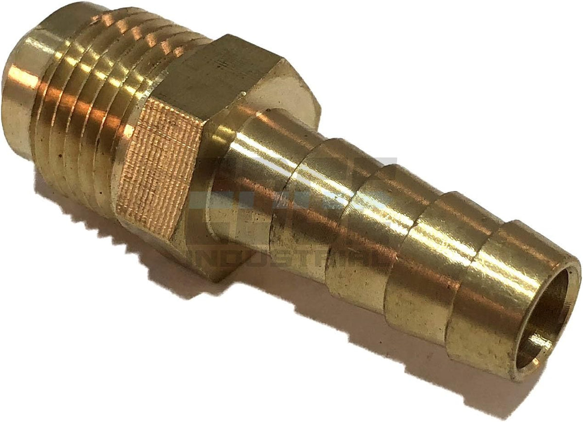 3/8" Hose ID to 3/8" 45° Male Flare Straight Brass Fitting Fuel/AIR/Water/Oil/Gas/WOG (Qty 01)