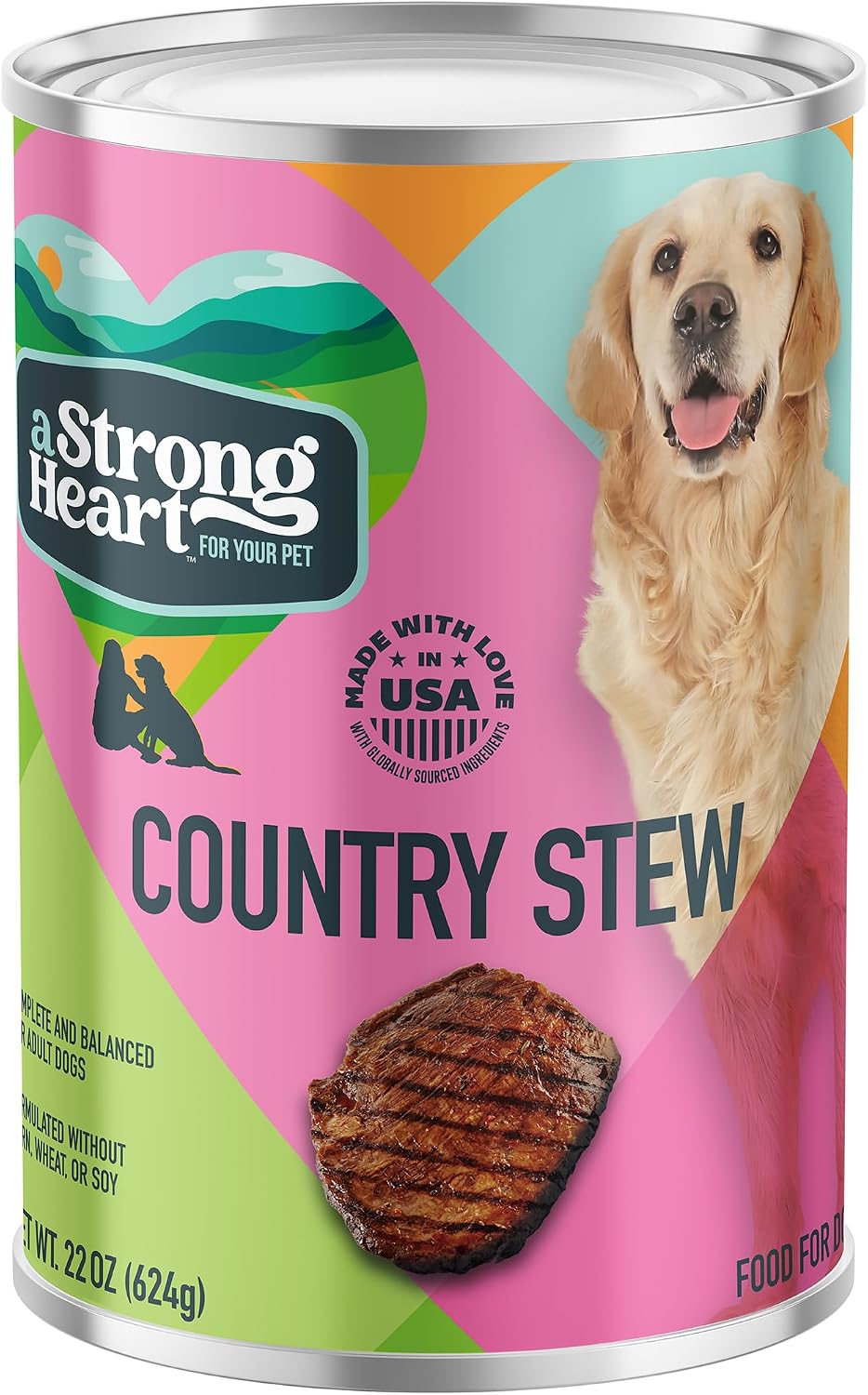 A Strong Heart Country Stew Cuts in Gravy Dog Food, 22oz, 12pk