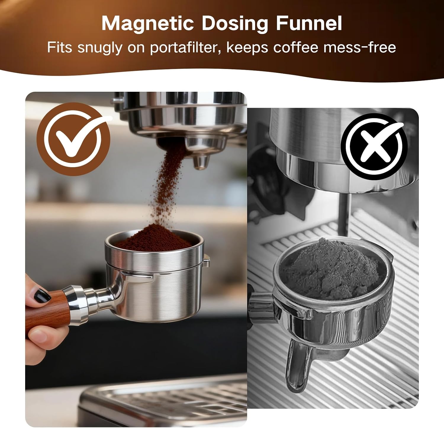 51mm Espresso Accessories Kit, 3-in-1 Set with Coffee Distributor, Calibrated Spring Tamper, and Magnetic Dosing