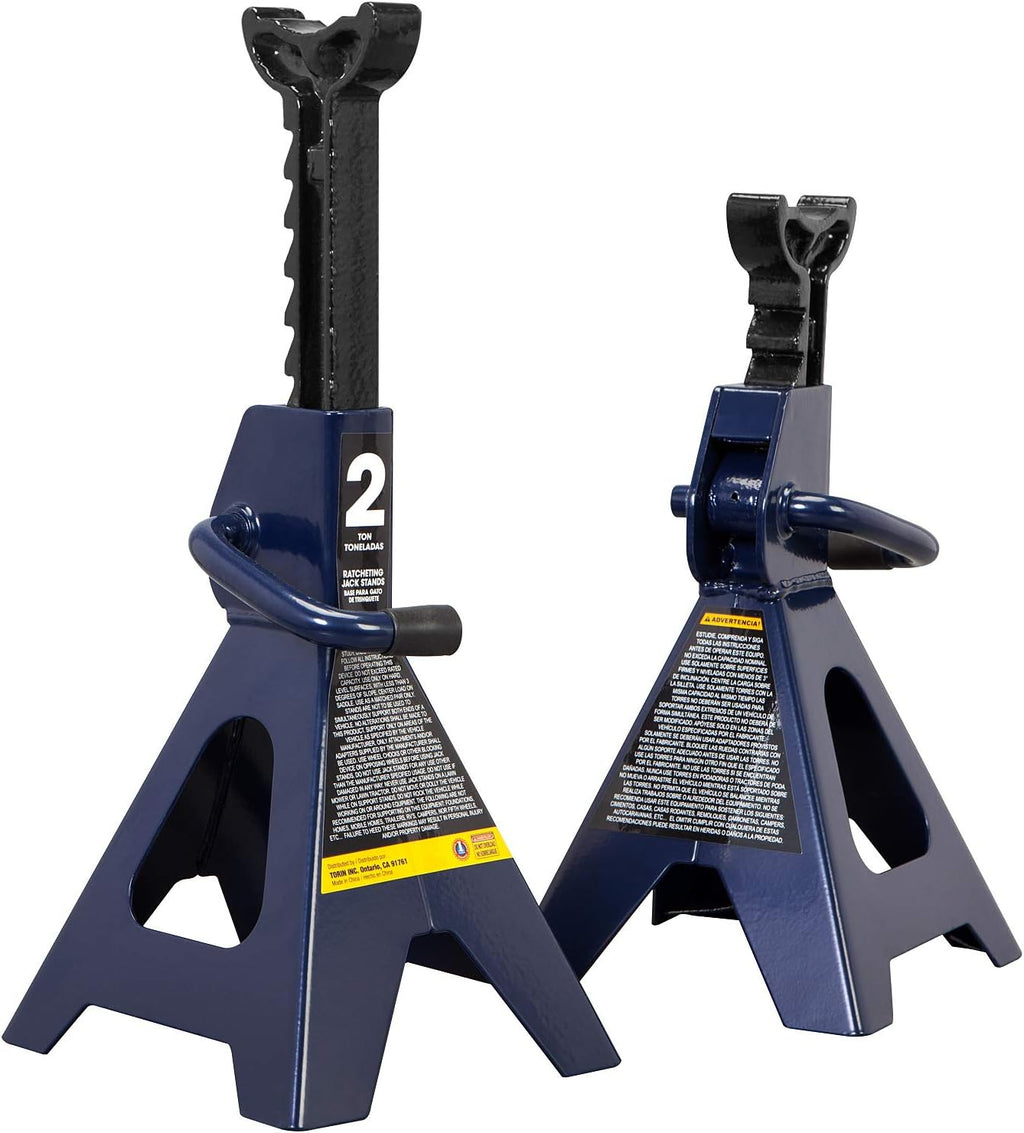 AT82001U Torin Hydraulic Trolley Service/Floor Jack Combo with 2 Jack Stands, 2 Ton (4,000 lb) Capacity, Blue