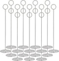 12 Inch Matte Silver Steel Place Card Holder,16 Pack Table Number Holder