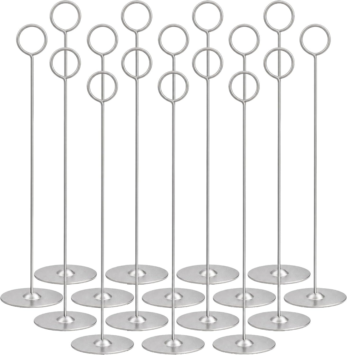 12 Inch Matte Silver Steel Place Card Holder,16 Pack Table Number Holder